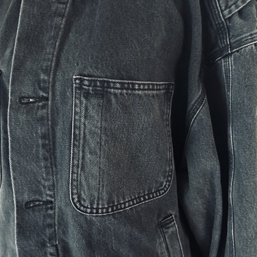 Yeezy Workwear Denim jean Jacket Season 5 ‘Faded Ink’ Grey/ Black Sz Medium - Picture 13 of 17