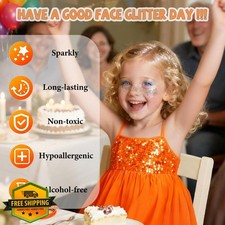 Body Face Hair Glitter Gel 12 Shapes Chunky Mermaid Red Scheme