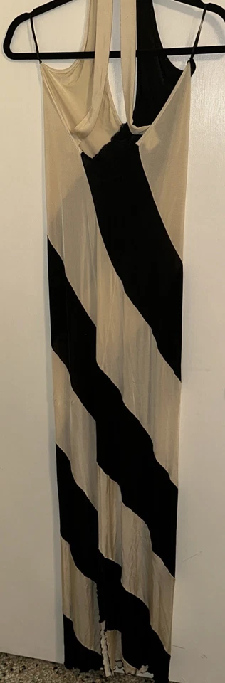 Maxi Vestido Jean Paul Gaultier Soleil Icónico De Colección Años 90 Y2K Malla a Rayas Italia Pequeño Foto 4 de 4