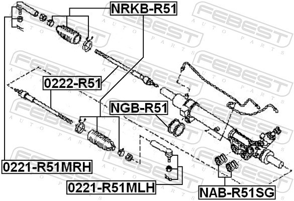 4x ✅Fits FEBEST NRKB-R51 STEERING ROD GUARD. NISSAN PATHFINDER R51M  ⭐UK Seller⭐
