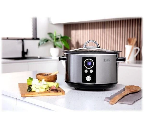 Black + Decker Digital Slow Cooker 3.5 Litre - Silver BXSC16045GB - Image 4 of 4