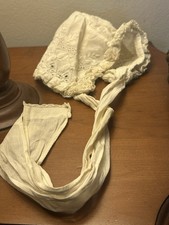 Antique 1900s French Handmade Christening Baby Bonnet