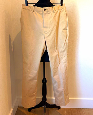 Orvis Men's Beige Chino Pants Cotton Stretch Herringbone Straight Regular 34W