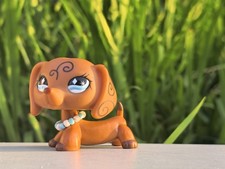 Mini Pet Shop Dachshund Dog with Cute Accessory for Kid LPS Collectible Toy Gift