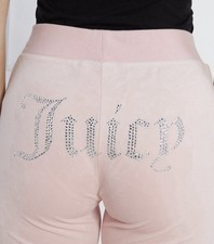 Juicy Couture Women's OG Big Bling Velour Track Pants Joggers M Y2K type pink