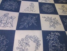 F7429 Marcus Fabrics Blue Work 17x44 Inches Very Rare F7429 Marcus Fabrics Blue Work 17x44 Inches Very Rare