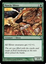 Muscle Sliver - Foil ~ Moderately Played Premium Deck Series: Slivers MTG Magic 