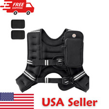 Adjustable Weighted Vest 4  30LB with Reflective Stripes for Workout  Running