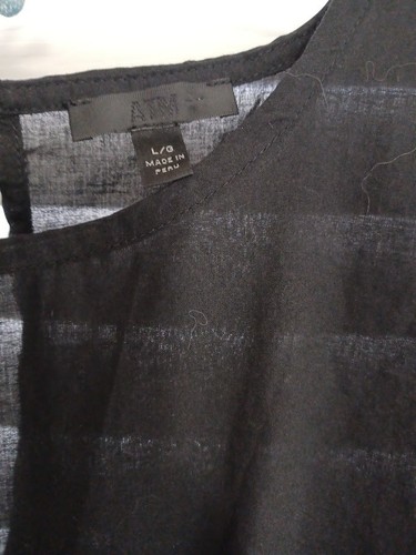 ATM Anthony Thomas Melillo Black Gathered Blouse Pima Cotton – Size Large - Picture 4 of 6