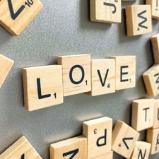 YJ PREMIUMS 100 PC Wood Magnetic Letter Tiles Magnets Big Large Large, Brown