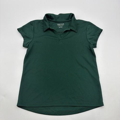 Nautica School Unifortm Polo Shirt Kids Girls M 8.5/10.5 Plus Green .#44130