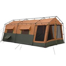 Ozark Trail 10-Person Cabin Tent 4-Seasons 84"H Tent Stove Jack Port Screen Room