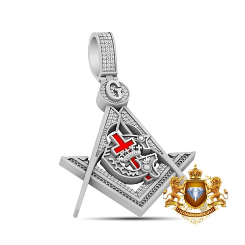 Real Genuino Diamante Caballeros Templarios Masónico Francmasón G Brújula Dije Pendiente - Imagen 13 de 18