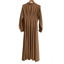 eimy istoire Long Sleeve Shirt Dress, Size M, Brown Women USED
