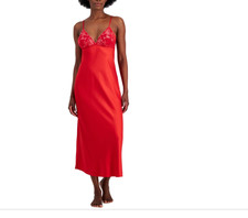 I.n.c. International Concepts Women's Sparkle Cup Nightgown Red Size XS 9994