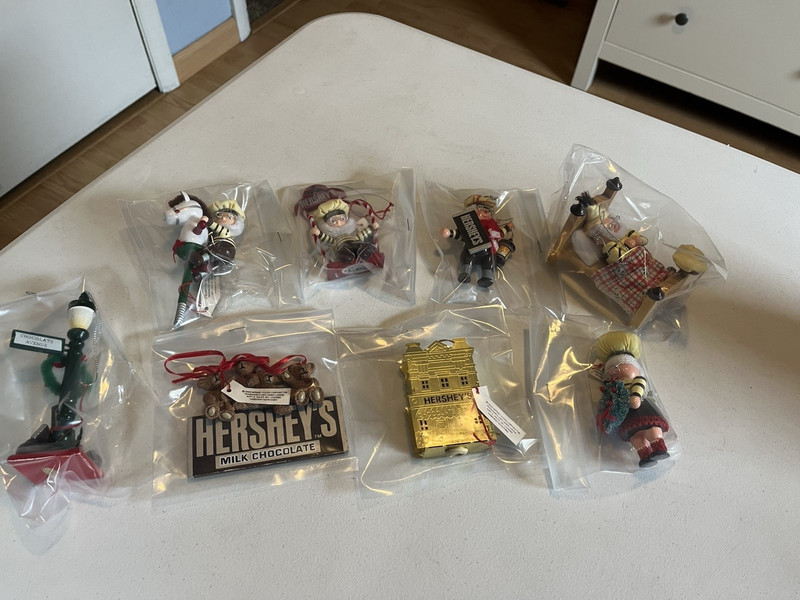 Kurt Adler Hershey Christmas ornaments 1994-2000 with tags
