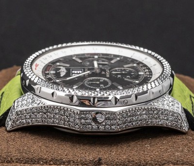 Breitling Bentley 6.75 Black Dial Custom Diamond Set 49 mm Iced