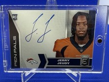 2020 Panini Donruss Elite - Pen Pals Jerry Jeudy #PP6 Blue Ink (AU, RC)