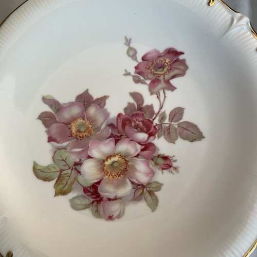 Vintage Germany Schumann Pedestal Stand & Golden Crown E&R Plate Wild Rose 7.5” - Picture 5 of 16