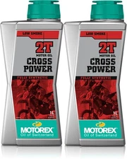 2 Bottles Motorex Cross Power Synthetic 2-Stroke Oil 1L 2T Pre-Mix Racing KTM
