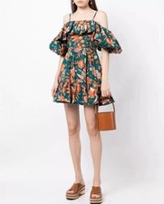 Women Ulla Johnson Cotton Floral Off the Shoulder Slip Mini Dress