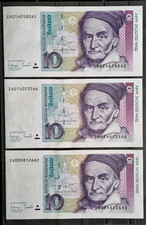 Deutsche Bundesbank_3 x 10 DM_Ersatzbanknoten 1993_S.-Nr. ZA...A_unc./bankfrisch