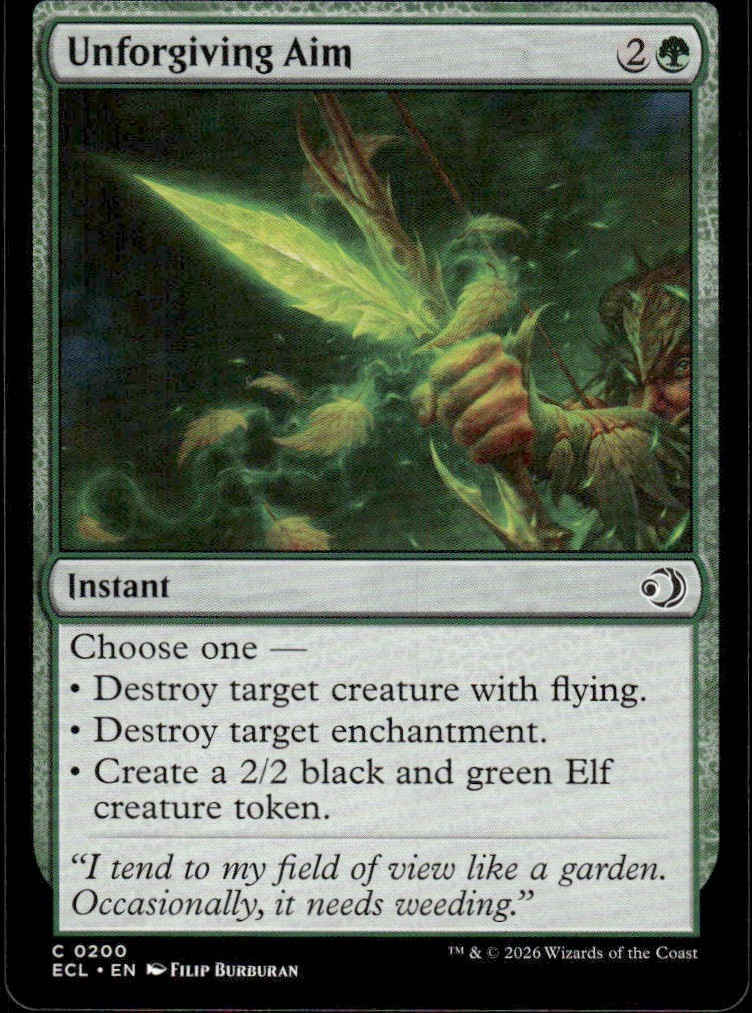 Unforgiving Aim 200 Common Lorwyn Eclipsed Magic: The Gathering Near Mint