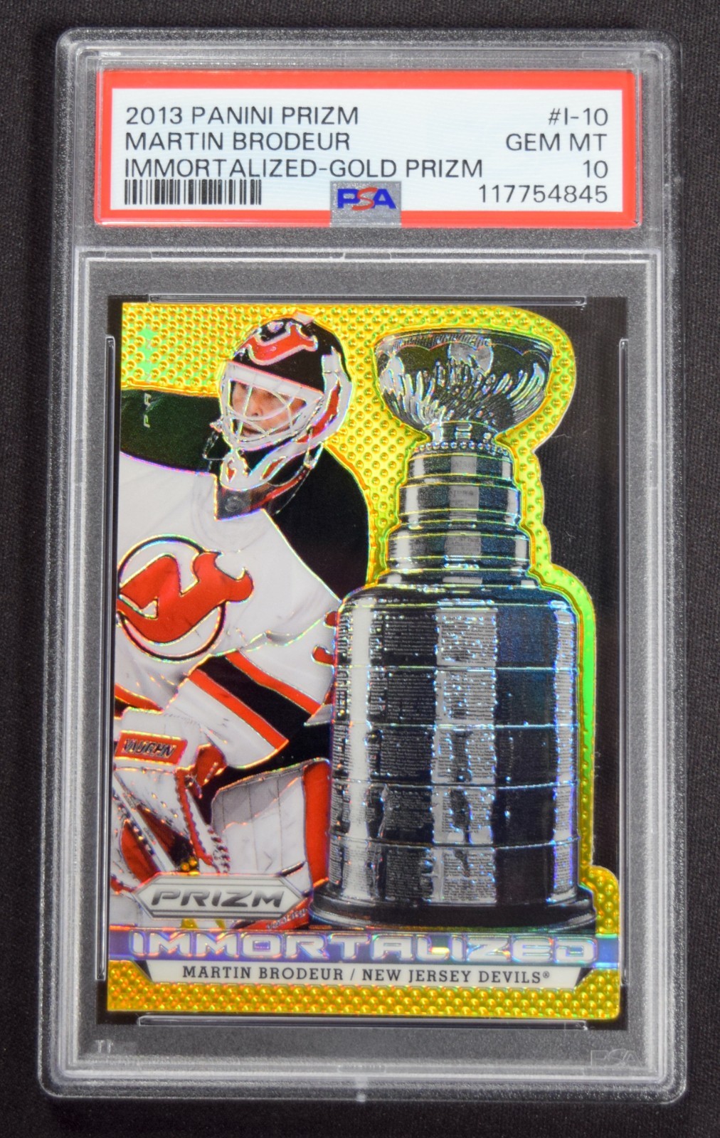 Martin Brodeur 2013-14 Panini Prizm Immortalized Gold Prizm /10 PSA 10 GEM MINT