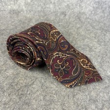 Harold Powell Bold Multicolored Imported Silk Paisley Woven Tie Made in USA