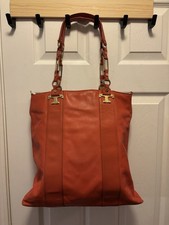 Tory Burch Robinson Large Orange Pebbled Leather Tote/Crossbody