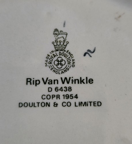 Royal Doulton Rip Van Winkle Toby Jug Mug 7" Large 1954 Vintage - Picture 12 of 16