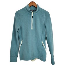 Eddie Bauer Fleece Pullover Quarter Zip Pockets Sea Moss Green Women's Medium