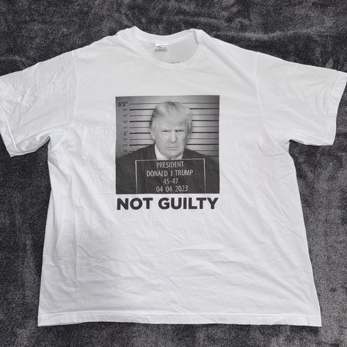 Donald Trump T Shirt Men 2XL White Not Guilty President Made USA 100% Cotton - Picture 2 of 8