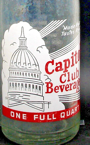 Capitol Club; Capitol Club Bottling; Norristown, PA; 2-color ACL soda pop bottle