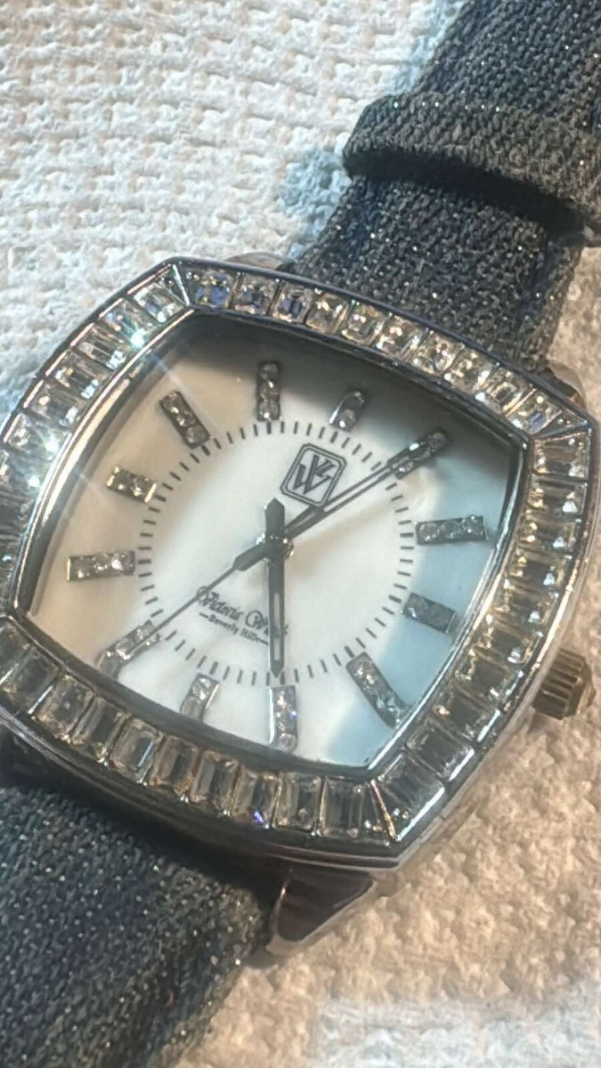 Victoria Wieck Watch Women 36mm silver Toned Square Bling  display picture 2