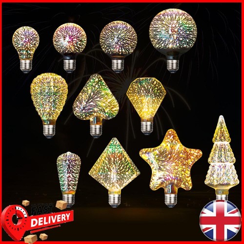 4.5W Vintage Edison Bulb 3D Colorful Firework Light Bulb Star Shine Decoration