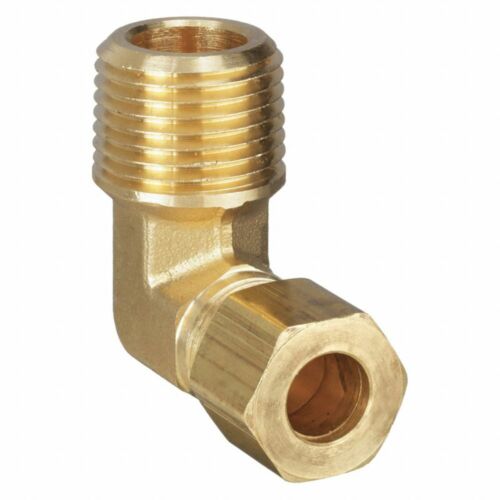 (2) LINCOLN PRODUCT 106951 90" ELBOW BRASS COMPRESSION 1/4" TUBE X 1/8" PIPE - Picture 4 of 4