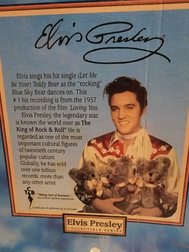 Vintage Blue Ridge Designs Blue Sky Bear Elvis Presley Dances Sings "Teddy Bear" - Picture 5 of 7