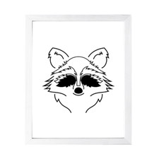 Designs ByLITA Racoon Outlined version, Wall Print Animals Art