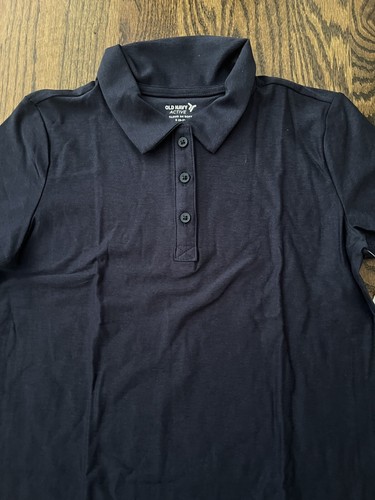 NWT Old Navy Girls Size 6-7 Navy School Polo Active Cloud So Soft Shirts - Picture 2 of 3