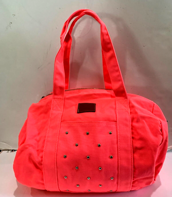 Victoria's Secret Pink Studded Canvas Tote Duffle Bag