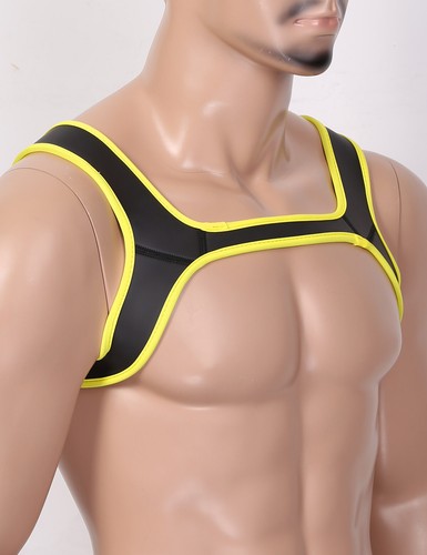 Mens Neoprene Harness Shoulder Strap Muscles Protector Adjustable Club Wear - 第 30/34 張圖片