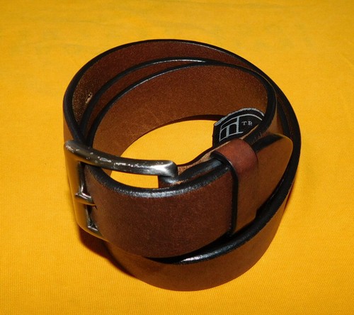 TRAFALGAR SPORTIVO BROWN ITALIAN VEGETABLE TANNED LEATHER BELT SIZE 34/85cm..