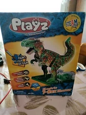 Playz Electric T Rex Dinosaur DIY Dino Construction and Paint Your Design Age 8+