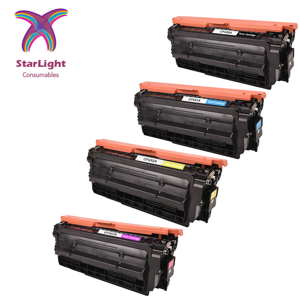 4 CARTUCHOS DE TÓNER 655A se adaptan a HP Color LaserJet MFP M681z M682z (CON CHIP)