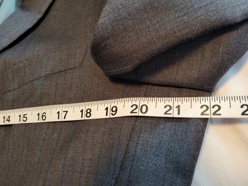 Andrew Fezza Gray Pin Striped Suit 100% Worsted Wool Jacket Size 38SH Pants 32SH - Picture 16 of 18