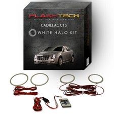 White Angel Eye LED Halo kit & RF Remote for 2008-2013 Cadillac CTS Headlights