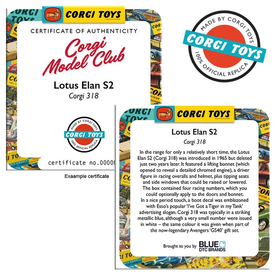 Corgi Model Club 318 - Lotus Elan S2 Diecast Model Sports Car inc CoA - Image 4 of 4