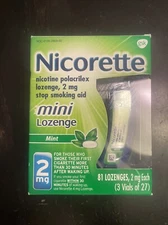 Nicorette Mini 81 Lozenges Mint 2mg Exp 01/2027