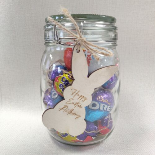 Letrero de etiqueta personalizado de conejo de Pascua cualquier nombre madera colgante lindo adorno de conejo - Imagen 13 de 36